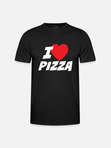 I Love Pizza - Men's Functional T-Shirt - black
