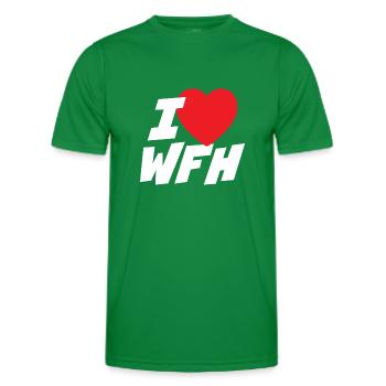 J’adore le télétravail - T-shirt sport Homme - vert - Devant - AI Model Male 178 dark (178cm)
