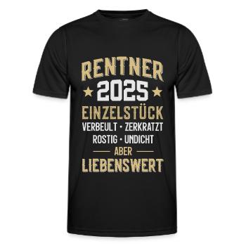 RUHESTAND RENTE RENTNER 2025 - Männer Funktions-T-Shirt - Schwarz - Vorne - AI Model Male 178 dark (178cm)