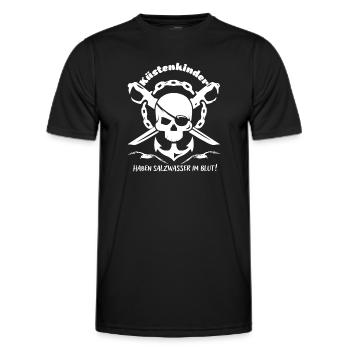 Küstenkinder haben Salzwasser im Blut-Skull-Anker - Männer Funktions-T-Shirt - Schwarz - Vorne - AI Model Male 178 dark (178cm)