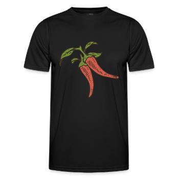 Chili Chilli Pepperoni épicé chaud - T-shirt sport Homme - noir - Devant - AI Model Male 178 dark (178cm)
