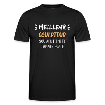 Souvent imité jamais égalé meilleur sculpteur - T-shirt sport Homme - noir - Devant - AI Model Male 178 dark (178cm)