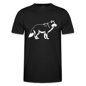wolf - Men's Functional T-Shirt - black - Front - AI Model Male 178 dark (178cm)