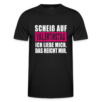 Scheiß auf Valentinstag. Anti Valentinstag - Männer Funktions-T-Shirt - Schwarz - Vorne - AI Model Male 178 dark (178cm)