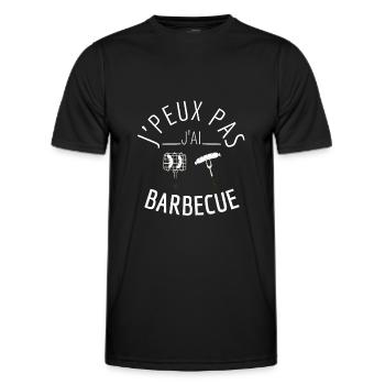 j peux pas j ai barbecue - T-shirt sport Homme - noir - Devant - AI Model Male 178 dark (178cm)
