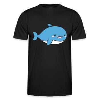 Wal - Männer Funktions-T-Shirt - Schwarz - Vorne - AI Model Male 178 dark (178cm)