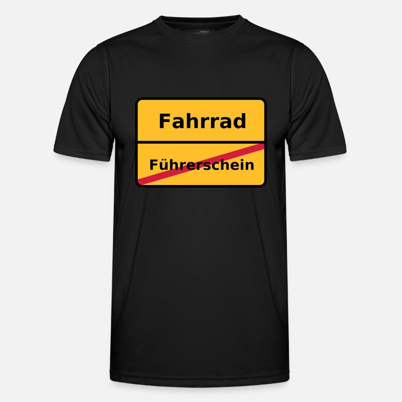 Fahrrad - Männer Funktions-T-Shirt - Schwarz