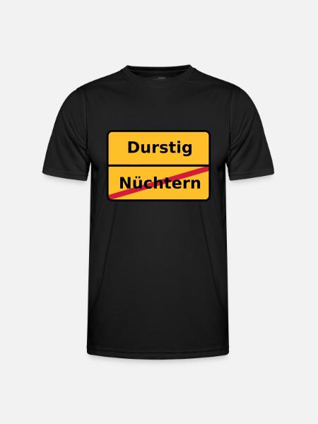 Durstig - Männer Funktions-T-Shirt - Schwarz