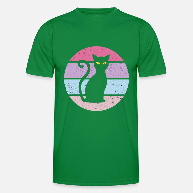 Katze Retro Geschenkidee Männer Funktions-T-Shirt