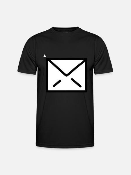 Messaggio di busta dell'icona dell'icona della lettera del simbolo della lettera - Maglietta sportiva per uomo - nero