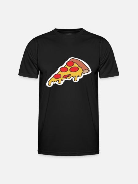 Pizza Pizzastück - Männer Funktions-T-Shirt - Schwarz