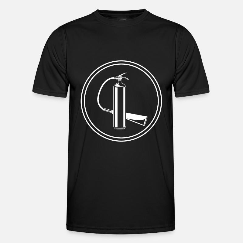 Fire extinguisher symbol fire brigade - Men's Functional T-Shirt - black