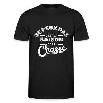 je peux pas saison chasse chasseur humour - T-shirt sport Homme - noir - Devant - AI Model Male 178 dark (178cm)