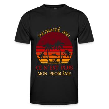 Homme Retraité 2022 Cadeau Retraite - T-shirt sport Homme - noir - Devant - AI Model Male 178 dark (178cm)