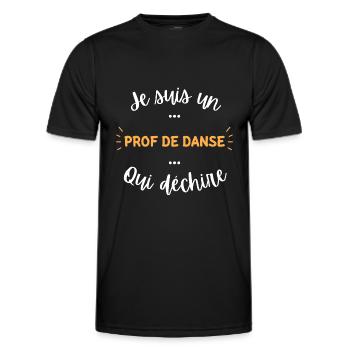 Je suis un prof de danse qui déchire - T-shirt sport Homme - noir - Devant - AI Model Male 178 dark (178cm)