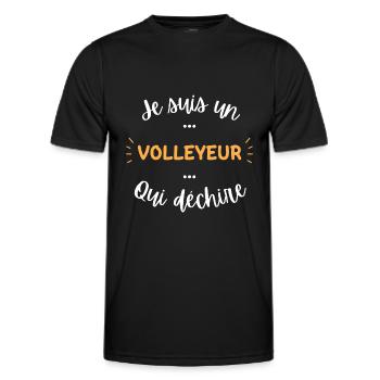 Je suis un volleyeur qui déchire - T-shirt sport Homme - noir - Devant - AI Model Male 178 dark (178cm)