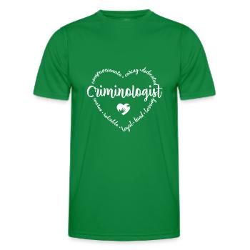 Cœur criminologue - T-shirt sport Homme - vert - Devant - AI Model Male 178 dark (178cm)
