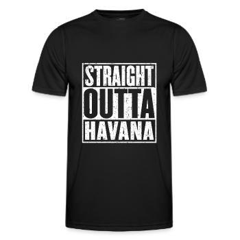 Straight Outta Havana Vintage - Men's Functional T-Shirt - black - Front - AI Model Male 178 dark (178cm)
