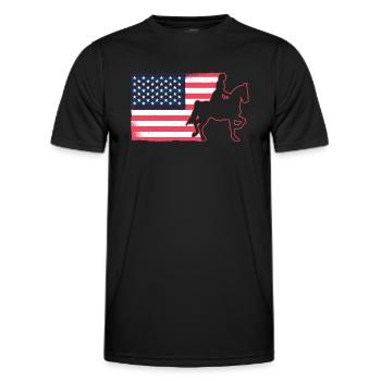 Saddle english riding rider horse equestrian sport - Men's Functional T-Shirt - black - Front - AI Model Male 178 dark (178cm)
