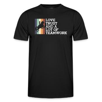Amour, confiance et beaucoup de travail d'équipe - - T-shirt sport Homme - noir - Devant - AI Model Male 178 dark (178cm)