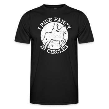 Ich reite schick im Kreis - Dressurreiten - Männer Funktions-T-Shirt - Schwarz - Vorne - AI Model Male 178 dark (178cm)