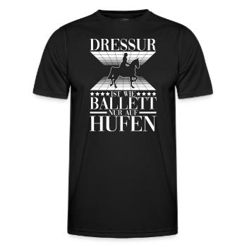 Dressur Ist Wie Ballett Nur Auf Hufen Reiten - Männer Funktions-T-Shirt - Schwarz - Vorne - AI Model Male 178 dark (178cm)