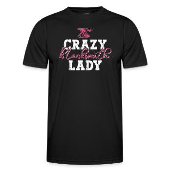 Crazy Blacksmith Lady - les femmes forgerons forgent - T-shirt sport Homme - noir - Devant - AI Model Male 178 dark (178cm)