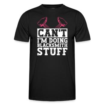 Can't I'm Doing Blacksmith Stuff - Blacksmith - Männer Funktions-T-Shirt - Schwarz - Vorne - AI Model Male 178 dark (178cm)