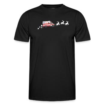 Krankenwagen Weihnachtsmann Weihnachtsschlitten - - Männer Funktions-T-Shirt - Schwarz - Vorne - AI Model Male 178 dark (178cm)