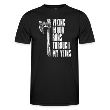 Nordische Mythologie Odin Wikinger Nordisch Gott - Männer Funktions-T-Shirt - Schwarz - Vorne - AI Model Male 178 dark (178cm)
