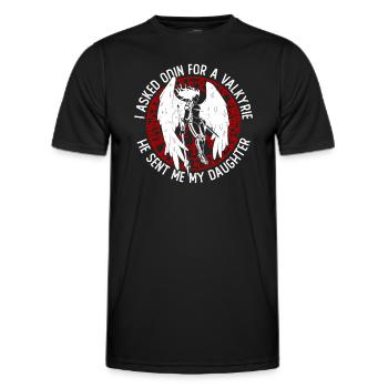 Nordische Mythologie Odin Wikinger Nordisch Gott - Männer Funktions-T-Shirt - Schwarz - Vorne - AI Model Male 178 dark (178cm)