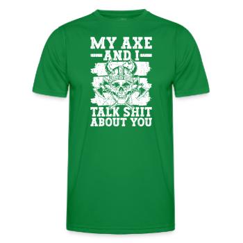 Nordic Axe Viking Nordic God - Men's Functional T-Shirt - kelly green - Front - AI Model Male 178 dark (178cm)
