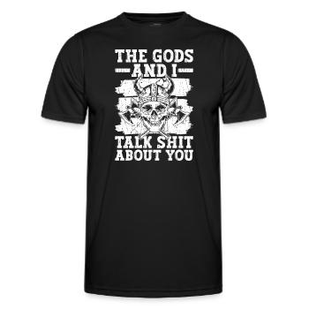 Nordische Mythologie Odin Wikinger Nordisch Götter - Männer Funktions-T-Shirt - Schwarz - Vorne - AI Model Male 178 dark (178cm)