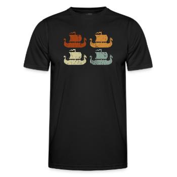 Nordische Mythologie Wikinger Nordisch Odin - Männer Funktions-T-Shirt - Schwarz - Vorne - AI Model Male 178 dark (178cm)