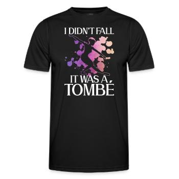 Je ne suis pas tombé, c’était un ballet tombé - T-shirt sport Homme - noir - Devant - AI Model Male 178 dark (178cm)