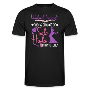 Solo-Hafla in meiner Küche - Bauchtänzerin - Männer Funktions-T-Shirt - Schwarz - Vorne - AI Model Male 178 dark (178cm)