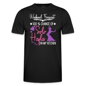 Solo-Hafla in meiner Küche - Bauchtänzerin - Männer Funktions-T-Shirt - Schwarz - Vorne - AI Model Male 178 dark (178cm)