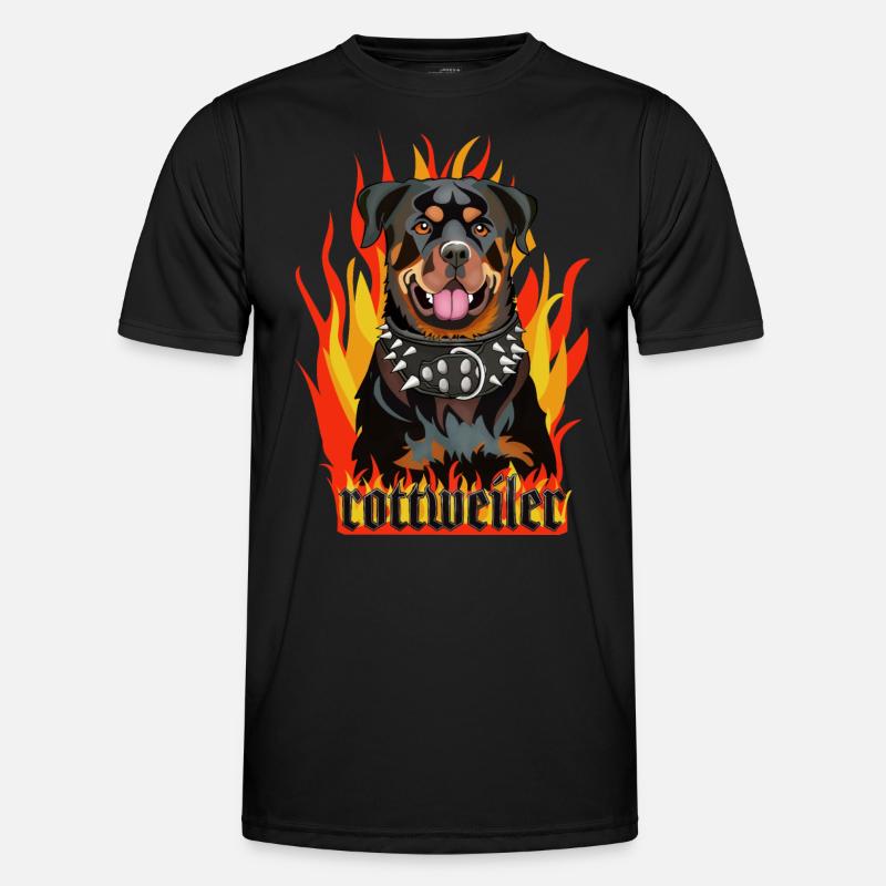 rottweiler fire T-shirt sport Homme