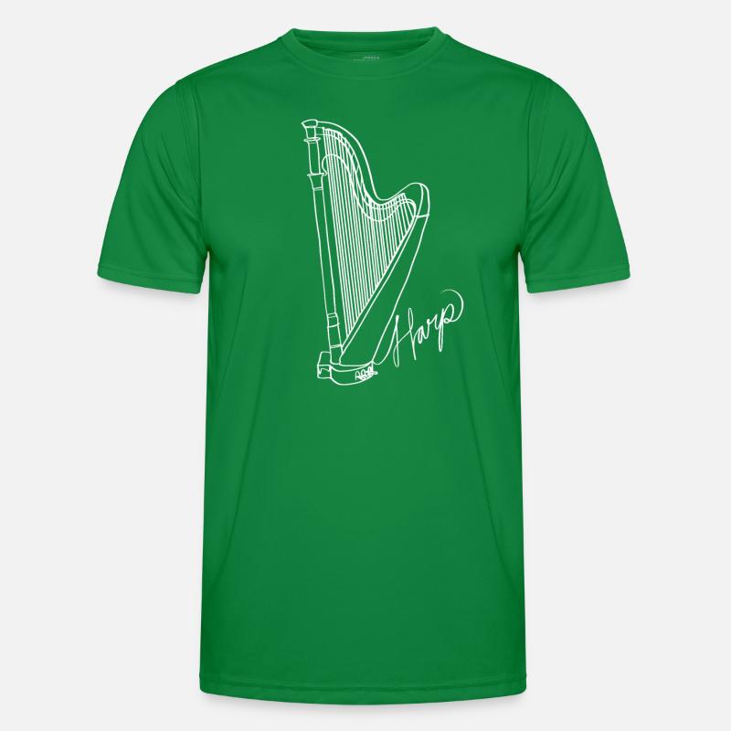 Harfe Oneline Art - Harfe Musikerin Harfe Männer Funktions-T-Shirt