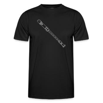 Recorder Oneline Art - Recorder Instrument - Men's Functional T-Shirt - black - Front - AI Model Male 178 dark (178cm)
