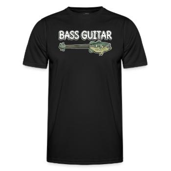 Guitare basse - Guitariste basse Basse - T-shirt sport Homme - noir - Devant - AI Model Male 178 dark (178cm)