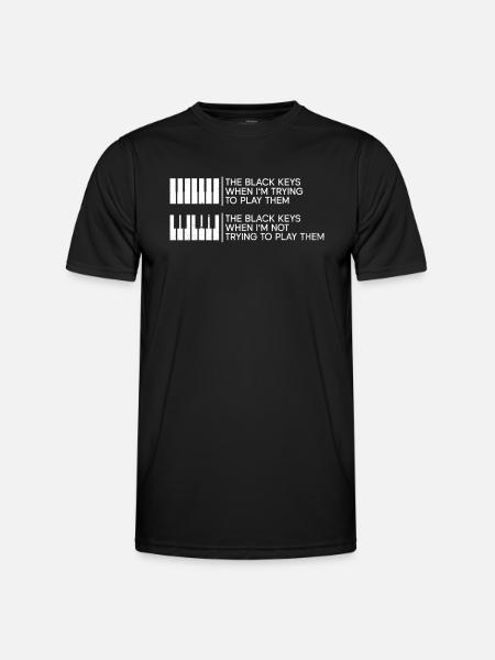Las teclas negras cuando estoy tratando de jugar al negro - Camiseta funcional para hombres - negro
