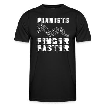 Pianists Finger Faster - Klavier Pianist - Männer Funktions-T-Shirt - Schwarz - Vorne - AI Model Male 178 dark (178cm)