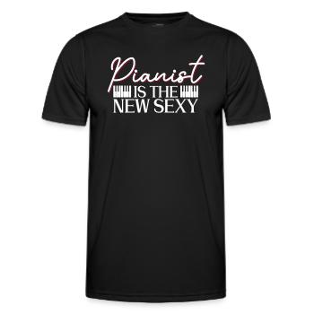 Pianist ist das neue Sexy - Klavier Pianist - Männer Funktions-T-Shirt - Schwarz - Vorne - AI Model Male 178 dark (178cm)