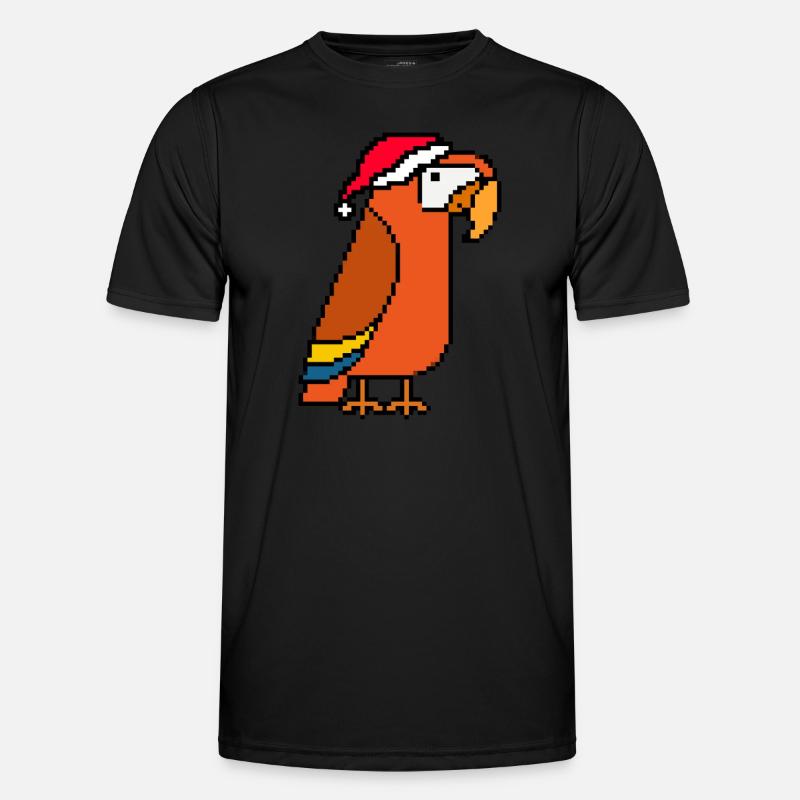 Perroquet pixélisé Noël - Drôle de perroquet T-shirt sport Homme