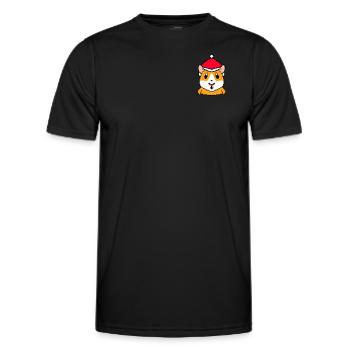 Hamster pixelisé Noël - Drôle - T-shirt sport Homme - noir - Devant - AI Model Male 178 dark (178cm)