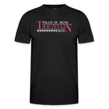 Willst Du Meine Trauzeugin Sein? - Hochzeit Braut - Männer Funktions-T-Shirt - Schwarz - Vorne - AI Model Male 178 dark (178cm)