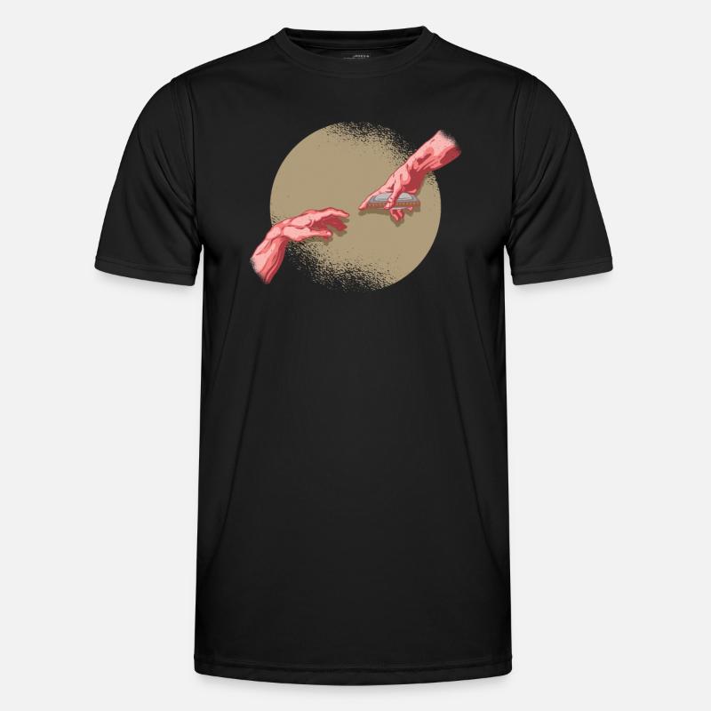 Michelangelo hands harmonica musicians Men's Functional T-Shirt