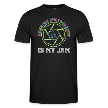 Newborn Photographer Baby Photography Saying - Men's Functional T-Shirt - black - Front - AI Model Male 178 dark (178cm)