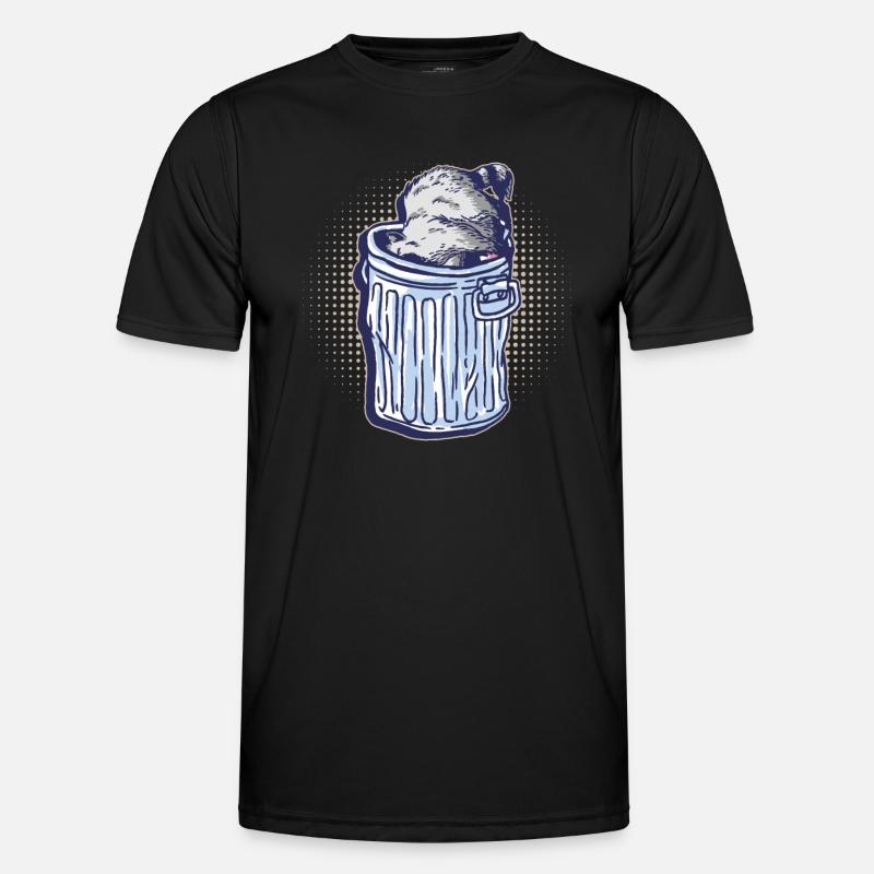 Waschbär gräbt durch einen Mülleimer - Waschbär Männer Funktions-T-Shirt